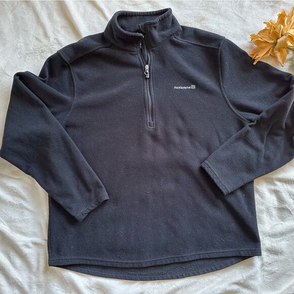 Avalanche Black Fleece Quarter Zip Pullover 100% Polyester Size Large - Picture 1 of 8
